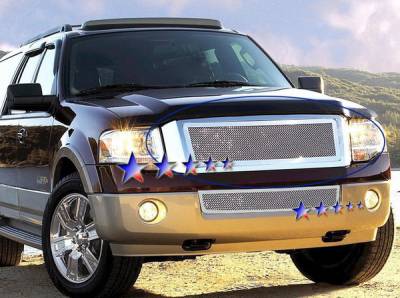 Ford Expedition APS Wire Mesh Grille - Upper - Stainless Steel - F75349T