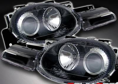 JDM Black Pro Headlights With Signals