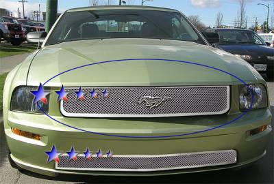 Ford Mustang APS Wire Mesh Grille - Upper - Stainless Steel - F76012S