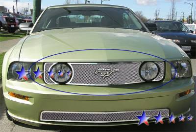 Ford Mustang APS Wire Mesh Grille - Upper - Stainless Steel - F76013T