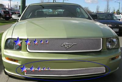 Ford Mustang APS Wire Mesh Grille - Bumper - Stainless Steel - F76017S