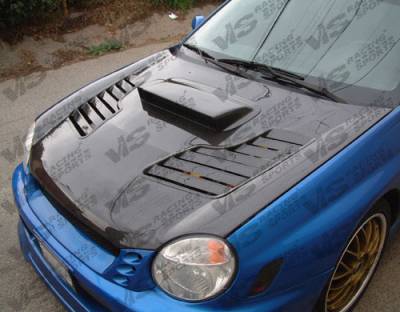 Subaru WRX VIS Racing Tracer Black Carbon Fiber Hood - 02SBWRX4DTRA-010C