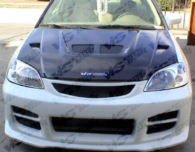 Honda Civic 2DR & 4DR VIS Racing EVO Black Carbon Fiber Hood - 04HDCVC2DEV-010C