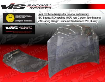 Honda Civic 2DR & 4DR VIS Racing OEM Black Carbon Fiber Hood - 04HDCVC2DOE-010C