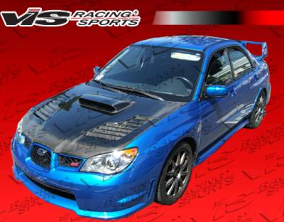 Subaru WRX VIS Racing Tracer Black Carbon Fiber Hood - 06SBWRX4DTRA-010C