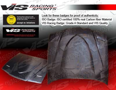 BMW 3 Series 4DR VIS Racing Euro R Black Carbon Fiber Hood - 92BME364DEUR-010C