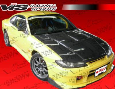 Nissan Silvia VIS Racing Drift-2 Black Carbon Fiber Hood - 99NSS152DDFT2-010C