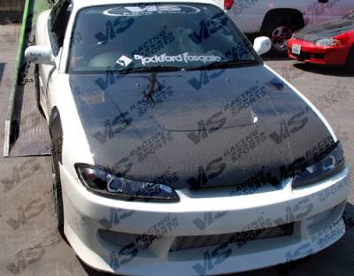 Nissan Silvia VIS Racing JS Black Carbon Fiber Hood - 99NSS152DJS-010C