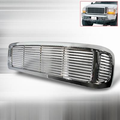 Ford F250 Custom Disco Chrome Billet Grille - 1PC - HBG-F250991PC