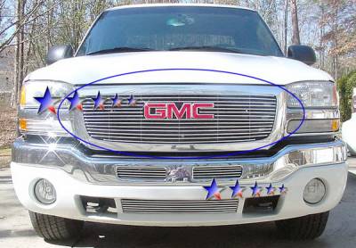 GMC Sierra APS Billet Grille - with Logo Opening - Upper - Stainless Steel - G65771S
