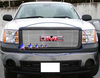 APS - GMC Sierra APS Phat Grille - with Logo Opening - Upper - Stainless Steel - G66474T - Image 1