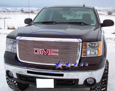 APS - GMC Sierra APS Billet Grille - with Logo Opening - Upper - Aluminum - G66516A - Image 1
