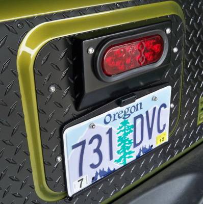 Jeep Wrangler Warrior Center Mounted License Plate Bracket with LED light - 1562