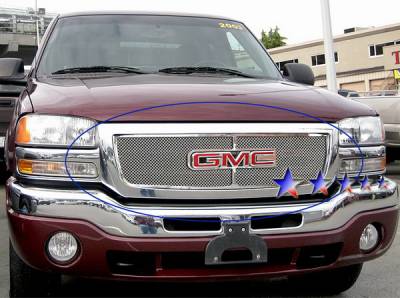 GMC Sierra APS Wire Mesh Grille - with Logo Opening - Upper - Stainless Steel - G75771T