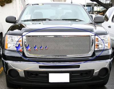 APS - GMC Sierra APS Wire Mesh Grille - without Logo Opening - Upper - Stainless Steel - G76522T - Image 1