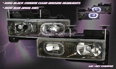 Euro Black Chrome Clear Headlights