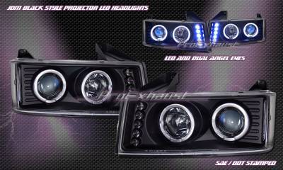 JDM Black LED Halo Pro Headlights