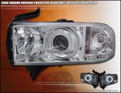 Euro Chrome Halo LED Headlights