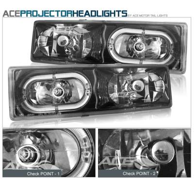 Black Chrome Halo Headlights