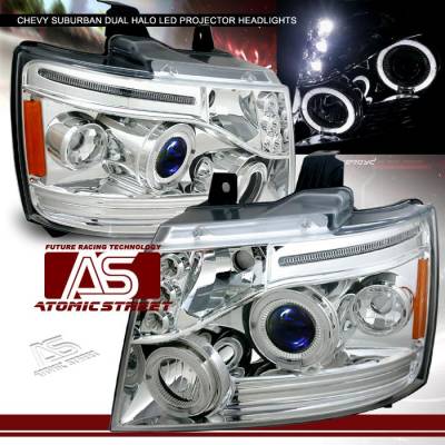 Chrome Dual Halo LED Headlights