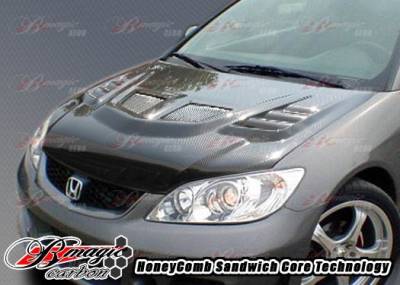 Honda Civic BMagic R1 Series Carbon Fiber Hood - HC04BMR1SCFH