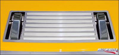 Hummer H3 RealWheels Stainless Steel Top Grille Overlay with Billet Hood Handles - 7PC - Kit - RW100-3-A0103