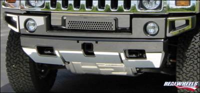 Hummer H2 RealWheels Front Upper & Lower Bumper Overlay Kit (Save on complete set) - Polished Stainless Steel - 12PC - RW105-1-A0102