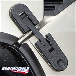 Hummer H2 RealWheels Custom Oversized Hood Latches - Black Powder Coat Billet Aluminum - Pair - RW201-1BP-A0102