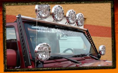 Jeep Wrangler RealWheels Light Bar - 4 Tab - Polished Stainless Steel - 1PC - RW604-1-J