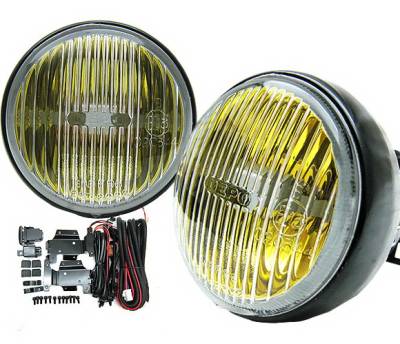Honda Civic 2DR 4 Car Option Round Fog Light Kit - Yellow - LHF-HC962YL