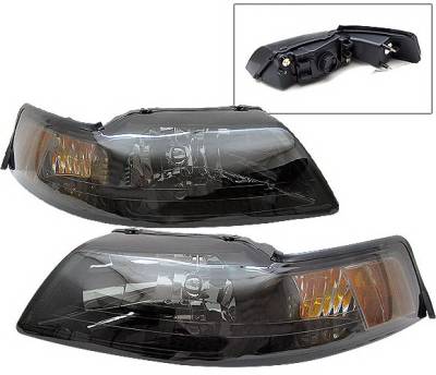 Ford Mustang 4 Car Option Headlights - Smoke Amber Reflector - LH-FM99SMA-2