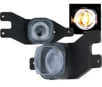Ford F250 4 Car Option Halo Projector Fog Light Kit - Smoke - LHFP-FF25099SM-WJ