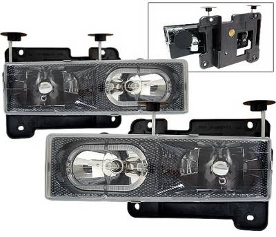 Chevrolet C10 4 Car Option Halo Headlights - Carbon Fiber Style - LH-GC88FR-KS