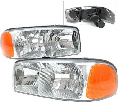 GMC Sierra 4 Car Option Headlights - Chrome - LH-GY00C-9