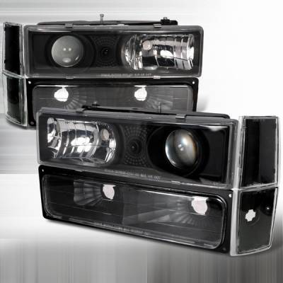 Chevrolet C10 Custom Disco Black Projector Lights - LBCLHP-C1088JM