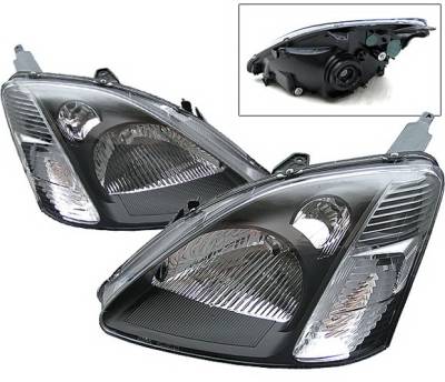 Honda Civic 4 Car Option Headlights - Smoke - LH-HC02SIB-DP