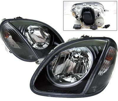 Mercedes-Benz SLK 4 Car Option Headlights - Black - LH-MBSLK98B-DP