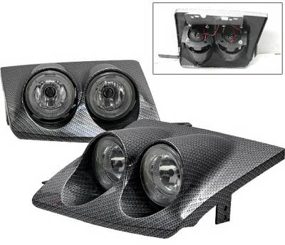 Nissan 200SX 4 Car Option Dual Halo Headlights - Carbon Fiber Style - LH-N240SX89CF
