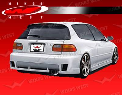 Honda Civic HB VIS Racing JPC Type A Rear Bumper - 92HDCVCHBJPCA-002