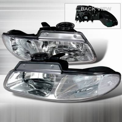 Dodge Caravan Custom Disco Clear Crystal Headlights - LH-CAR96-DP