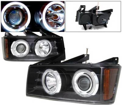 Chevrolet Colorado 4 Car Option Halo Projector Headlights - Black CCFL - LP-CVCO04BC-KS-CCFL