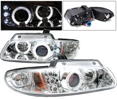 Dodge Caravan 4 Car Option Halo Projector Headlights - Chrome - LP-DC96CB-YD