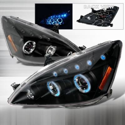 Honda Accord Custom Disco Black Halo Projector Headlights - LHP-ACD03JMB-TM