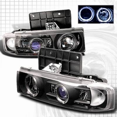 GMC Safari Custom Disco Black Halo Projector Headlights - LHP-AST95JMB-YD