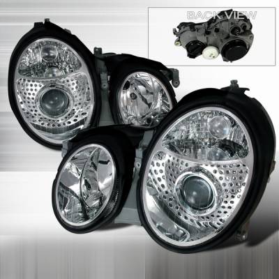 Mercedes-Benz CLK Custom Disco Clear Euro Projector Headlights - LHP-BW20899-DP