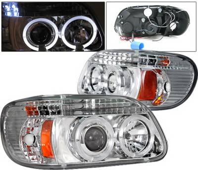 Ford Explorer 4 Car Option Halo Projector Headlights - Chrome - LP-FEXPR95CC-YD