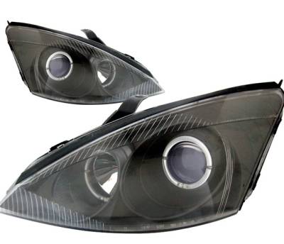 Ford Focus 4 Car Option Dual Halo Projector Headlights - Black - LP-FF00BB-KS