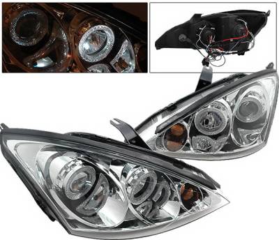 Ford Focus 4 Car Option Dual Halo Projector Headlights - Chrome - LP-FF00CB