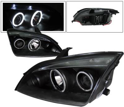 Ford Focus 4DR 4 Car Option Halo Projector Headlights - Black - LP-FF05BC-KS