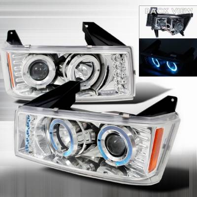 Chevrolet Colorado Custom Disco Chrome Halo Projector Headlights - LHP-COL04H-TM
